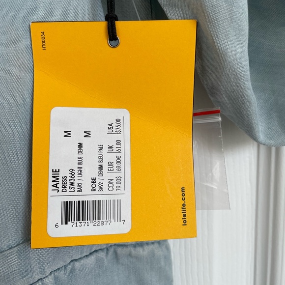 Lole size medium off the shoulder cotton dress with drawstring and pockets. - Picture 5 of 6